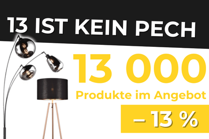 HAPPY13: 13.000 Produkte im Rabatt - 13 %