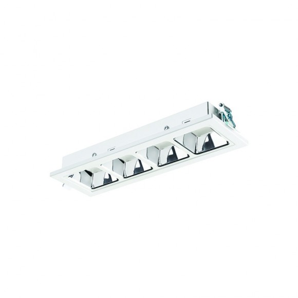 Sylvania 2021688 LED Einbauleuchte Optix Einbauleuchte 4 Zellen 1x9W | 962lm | 3000K - Stahl, weiß