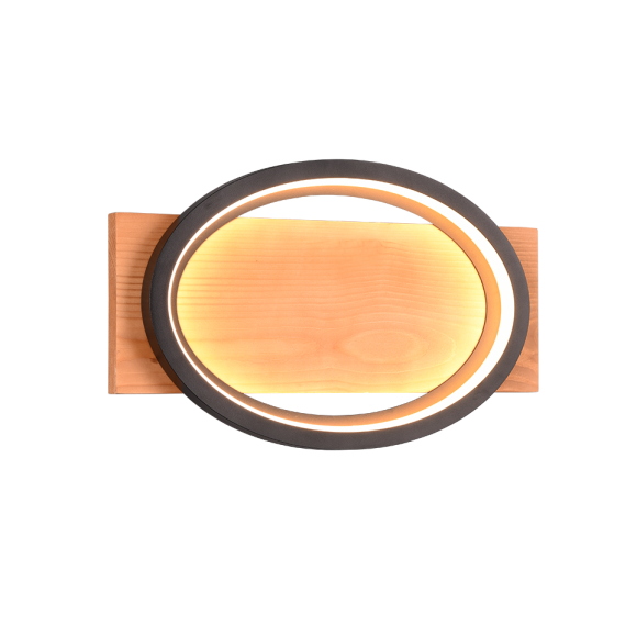 Trio 241110132 LED-Wandleuchte Barca 1x16W | 1800lm | 3000K | IP20 - 3 Stufen Dimmschalter, Holz, mattschwarz