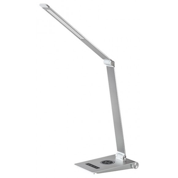 Rabalux 2029 LED-Tischleuchte Nilfgard 1x13W | 890lm | 2800-5000K - Lichttemperaturänderung, Touch-Dimmer, USB, Speicherfunktion, kabelloses Telefonladegerät, Silber