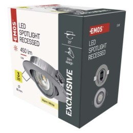 EMOS ZD3221 LED Einbauleuchte SIMMI  | 5W integrierte LED-Quelle | 450lm | 3000K